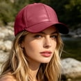 thumbnail image 5 of WGRFFH Unisex Vintage Washed Unstructured Baseball Cap Cotton Adjustable Dad Hat Womens Baseball Caps Leather Baseball Cap Men Women Adjustable Leather Peaked Cap Rd2 One Size, 5 of 8