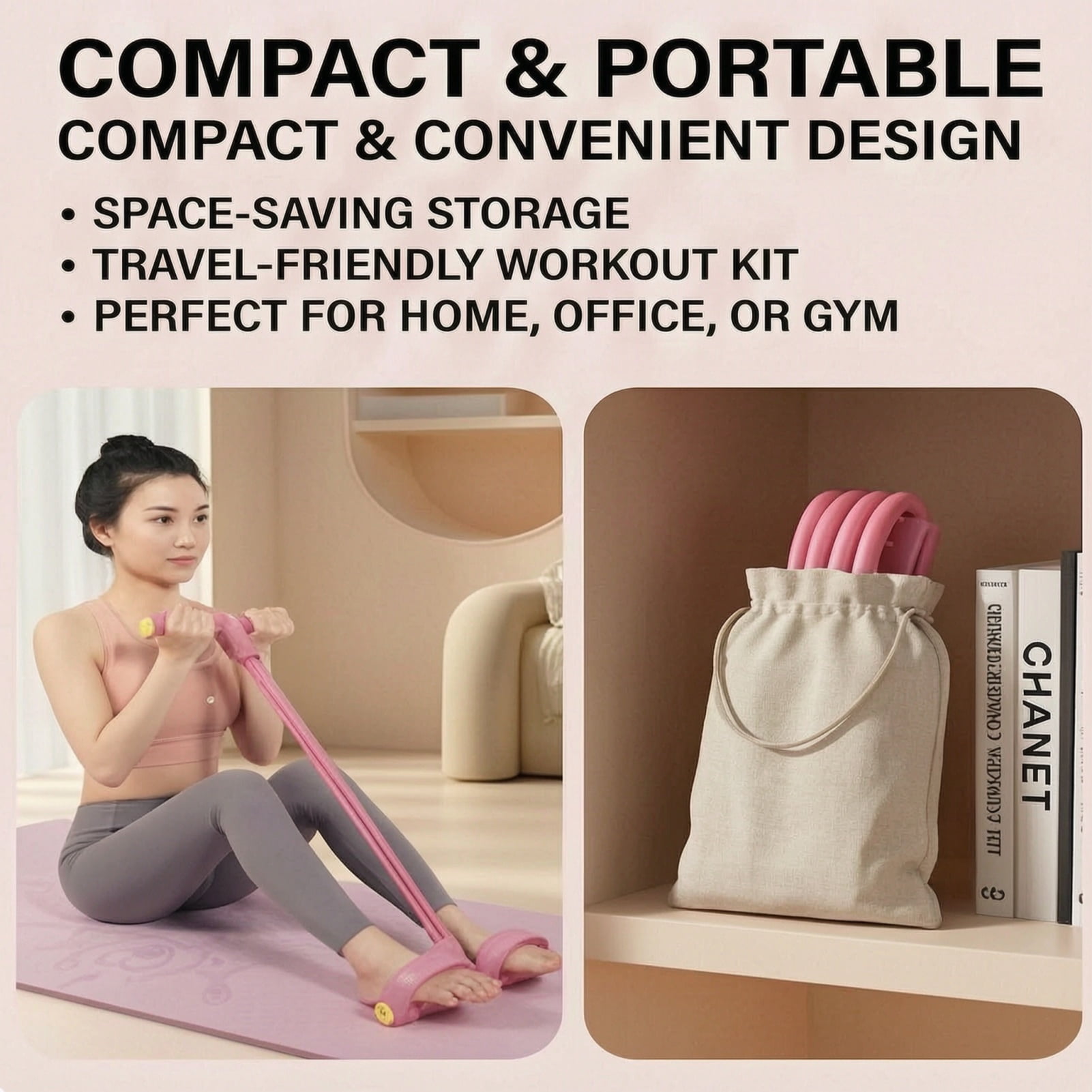 3 in 1 Multifunction Pedal Resistance Band, Foot-Loop Resistance Band, Flexible Resistance Design and Detachable Handles, Portable and Compact Structure, Ideal for Beginners to Practice