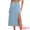 Light Blue, variant on Women's Long Denim Spring Slit Midi Jean Skirts Large Dark Blue