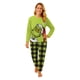 thumbnail image 1 of Moonsky Green Flannel Christmas Pajamas For Family Parent-child Warm Christmas Set Monster Emoji Printed Home Wear Pajamas Two-piece Mom Set Green Plaid Pants Matching Christmas Pjs For Family L, 1 of 5