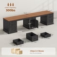 thumbnail image 2 of 110.3" Long Two Person Desk with 7 Drawers and Storage Cabinet, Farmhouse Computer Desk for Home Office, 2 of 7