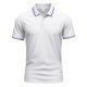thumbnail image 5 of Blusa y camisa de manga corta con cuello vuelto para hombre, informal, lisa, de manga corta, con botones y cuello vuelto, de poliéster., 5 of 8