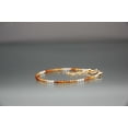 thumbnail image 4 of Shaded Citrine 3mm Round Shape Faceted Cut Beads 7 inch Gold Plated Clasp Bracelet for men, women, unisex. Link Chain Stacking Bracelet.|LINK_06078, 4 of 6