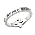thumbnail image 2 of CREATE IN ME A CLEAN HEART Ring, Dove Outline with CZ Stones on Stainless Steel, 2 of 3