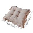 thumbnail image 3 of Square Ruffle Edge Floor Cushion with Reinforced Construction - Durable Supportive Seat Pad for Long Lasting Comfort - Easy Clean Home Decor Pillow, 3 of 6