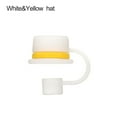 thumbnail image 1 of Cute Sealing Lids Peach Flower Cloud Alpaca Cartoon Straws Plugs Pipette Tip Cover Silicone Dust-Proof Cap Drinkware Accessories WHITE&YELLOW HAT, 1 of 1