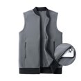 thumbnail image 6 of Riecok Mens Fleece Vests for Outdoors Sleeveless Stand Collar Zip up Jackets Thermal Solid Warm Casual Outerwear with Pockets Dark Gray 5XL, 6 of 8