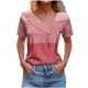 thumbnail image 1 of Tops de Algodón para Mujeres Cuello en V Casual de Manga Corta, Imitación Algodón Primavera Y Blusa de Verano, 1 of 5