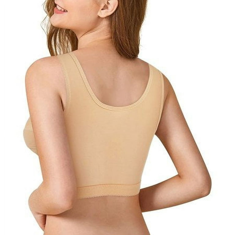 Post-Surgery Front Closure Bra for Women Posture Corrector Compression  Shapewear Tops with Breast Support Band(Beige 3X-Large) 