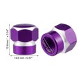 thumbnail image 4 of Motoforti Universal Color Tire Valve Cap Hexagon Shape Aluminum Alloy Purple 4 Pcs, 4 of 7