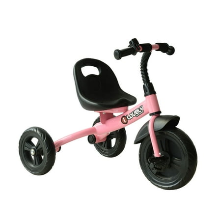 Qaba 3-Wheel Toddler Tricycle - Ride On Trike for Indoor & Outdoor Use, Pink - Ergonomic Design, Lightweight & Easy Storage - Perfect for 2-4 Year Olds Pink   Plastic