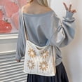 thumbnail image 6 of Hsqqdc Woven Flower Shoulder Bag, Large Capacity Knitted Hollow Tote for Summer Beach, 6 of 7