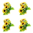 thumbnail image 2 of 4pcs Artificial Sunflowers Yellow Flowers Bunch Realistic Large Fake Flowers Accessories Wedding Bouquet for Home 13 Heads, 2 of 10