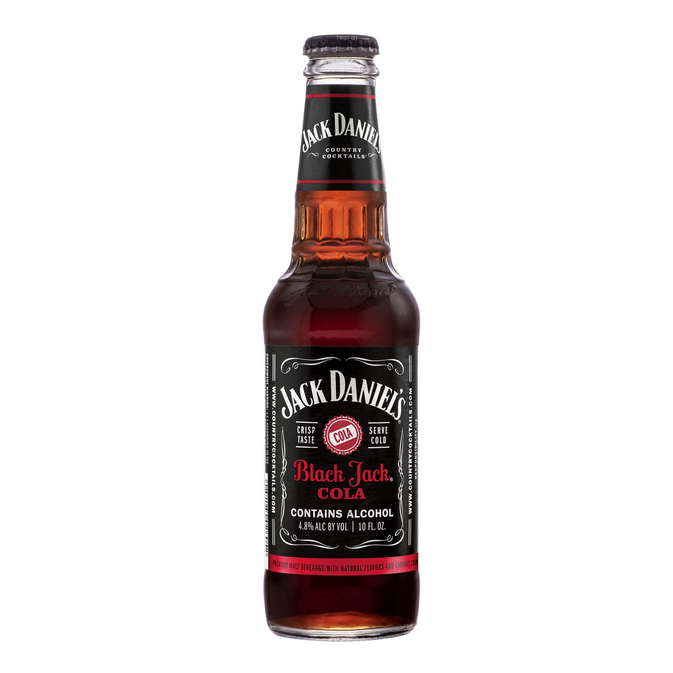 Jack Daniel's Black Jack Cola Malt Beverage, 6 pack, 10 fl oz Bottle, 4.8% ABV