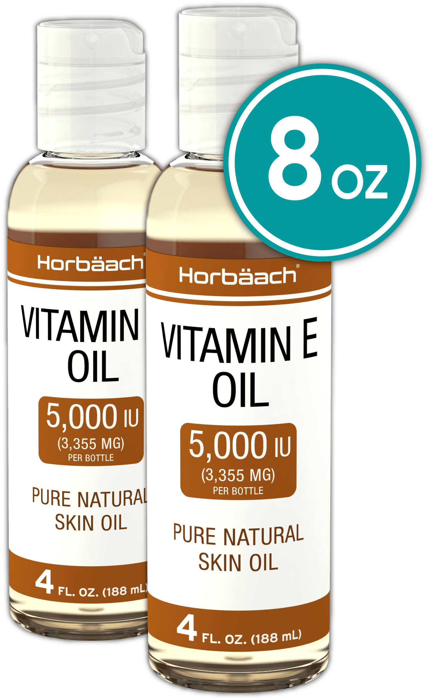 Vitamin E Oil 5000 IU 8 oz (2 x 4oz) For Skin, Hair & Face