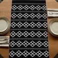 thumbnail image 5 of Table Runners 36 Inches Long Dress Scarves, Black Boho Farmhouse Kitchen/Dining Table Runner, Short Coffee Tablerunners, Vintage Ethnic Tribe Abstract Art Geometric 13x36 Inch, 5 of 9