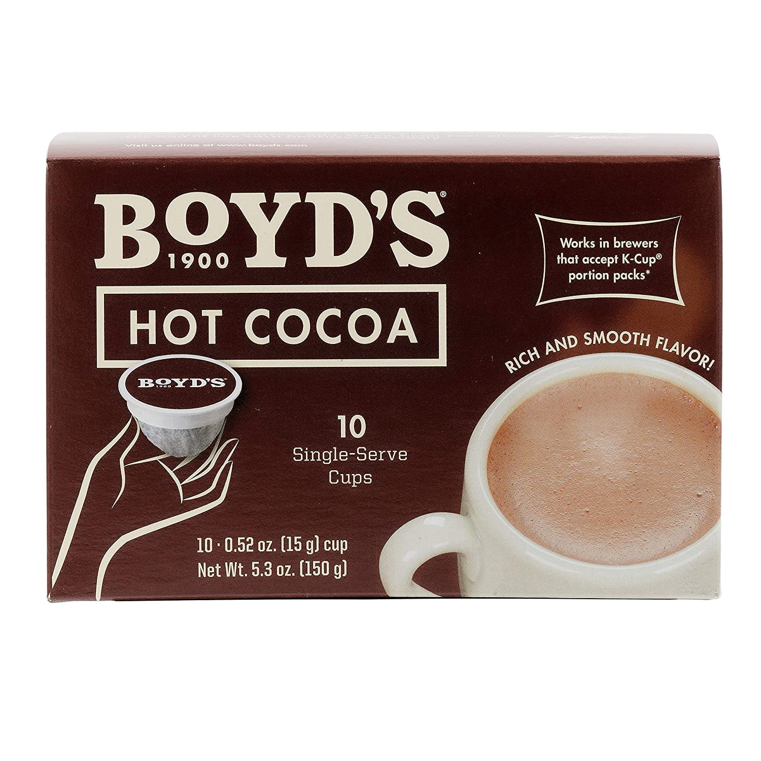 Boyd’s Hot Cocoa - Single Cup - 10 Count Per Box (Case of 6) - Walmart.com.