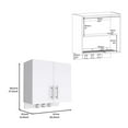 thumbnail image 5 of Depot E-Shop DE-MLB8976 12 x 4 in. Albany Wall Mounted Cabinet with Broom Hangers & Metal Handles, White, 5 of 6