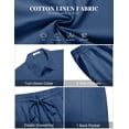 thumbnail image 5 of COOFANDY Men's Cotton Linen Suits Casual Button-Down Beach Shirts Party Elastic Shorts Outfits Matching Swim Set, 5 of 6