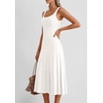 thumbnail image 5 of PRETTYGARDEN Spring Dresses for Women Summer Casual Sleeveless Square Neck A Line Knit Pleated Midi Cocktail Party Dress, 5 of 8