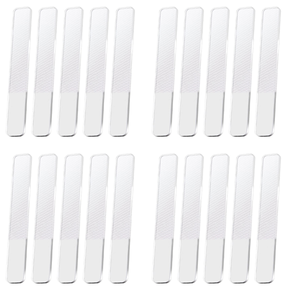 20X Glass Nail Shiner - Nano Glass Nail Files Crystal Nail Buffer Shine Polisher for Natural Fingernails Toenails,20 x Nail file 20 x box,Transparent