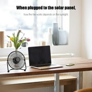 Cergrey Accessoires solaires extérieurs, ventilateur de panneau solaire, ventilateur de refroidissement à fer USB 8inch 5.2W 6V + panneau solaire pour les déplacements extérieurs