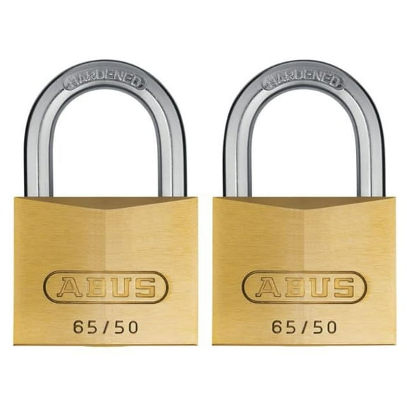 ABUS - 65/50mm Brass Padlock Twin Pack Carded