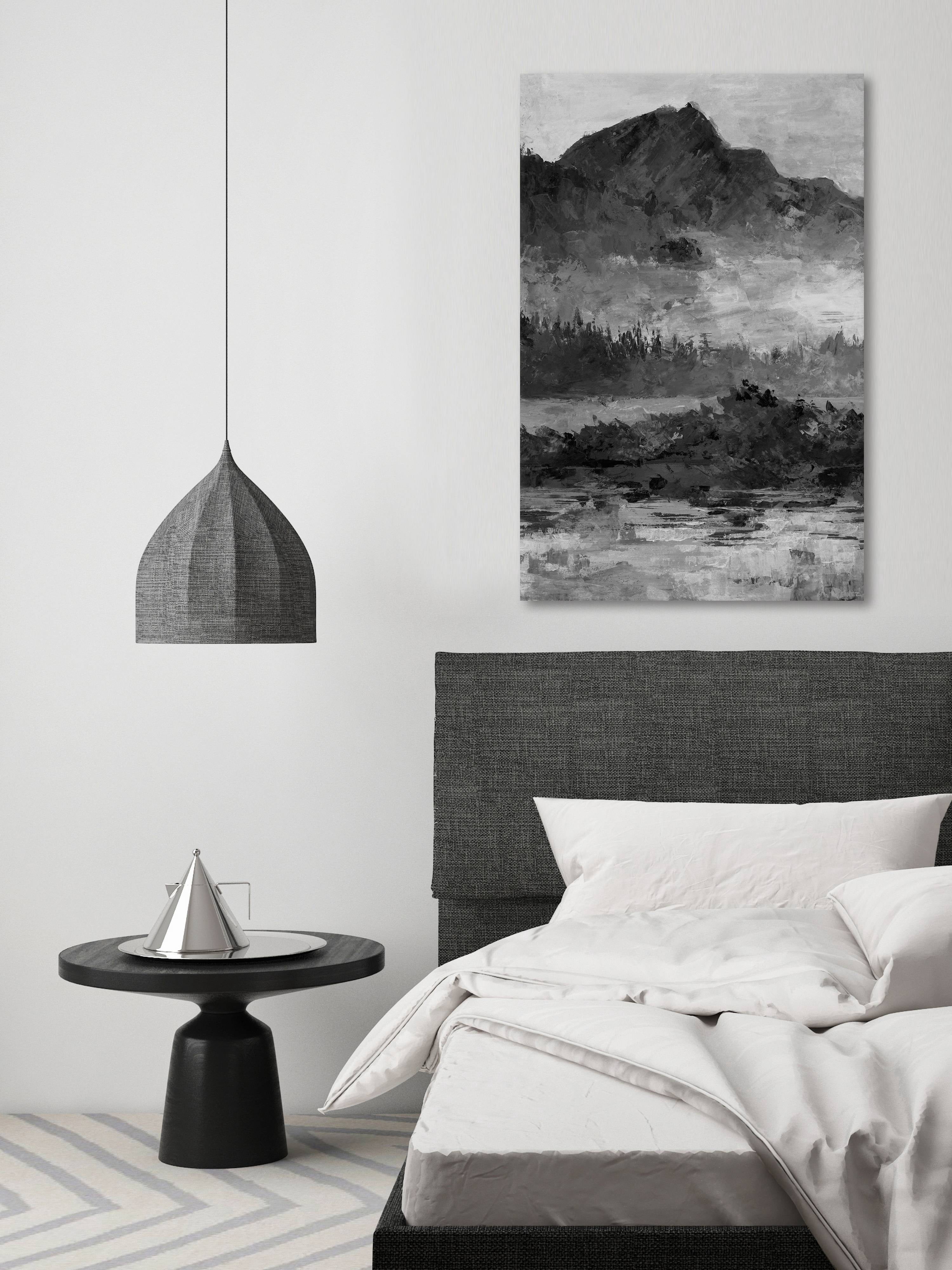 Parvez Taj "Dark and Mysterious Mountain" Painting Print on Wrapped Canvas