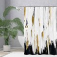 thumbnail image 5 of Cortina de baño de tela impermeable, lavable a máquina, con ganchos, con pintura al óleo de graffiti y arte moderno abstracto, 5 of 5