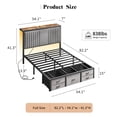 thumbnail image 6 of Full Size Bed Frame with 5 Storage Drawers, LED Lights & Charging Station ,Quiet,Sturdy,and Easy to Assemble,Grey, 6 of 9