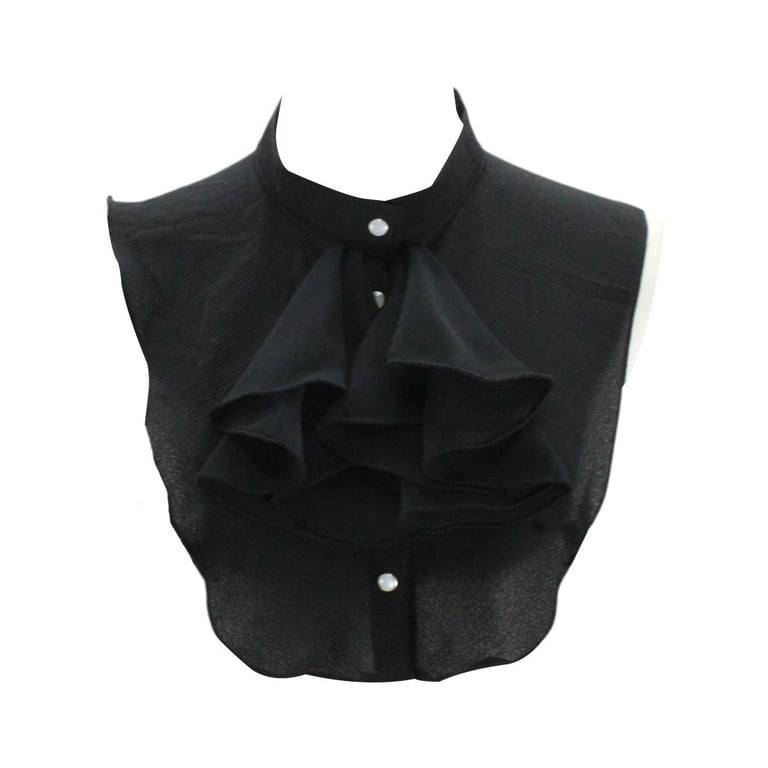 ZUARFY Women Vintage Palace Ruffles Bowknot Half Shirt Blouse