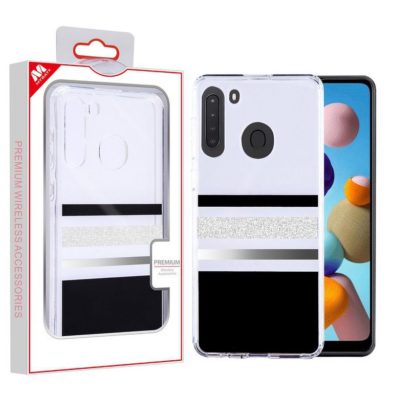 Samsung Galaxy A21 Phone Case Stripes Design Series Hybrid Armor