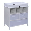 Costway Infant Baby Diaper Station Nursery Furniture Changing Table w/3 Baskets Storage White