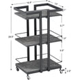 thumbnail image 2 of BarberPub 3 Tier Rolling Utility Cart, Storage Trolley Cart with Metal Frame for Home and Spa, 2 of 8