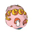 thumbnail image 2 of Kdxio Retro 70s Hippie Print Shower Cap for Women,Elastic and Reusable,Double Waterproof Layers Bathing Hat, 2 of 9