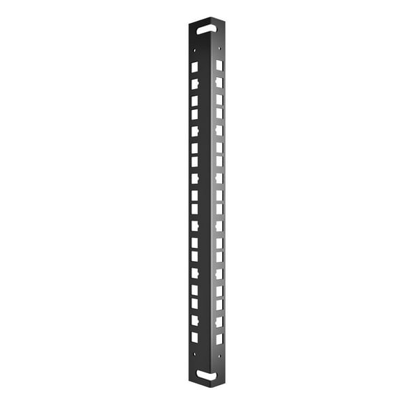 6U Cabinet Vertical Rack Rail Kit, Black, Cold Rolled Steel, 13.33 x 0.77 x 1.16 inch, Package Quantity of 4
