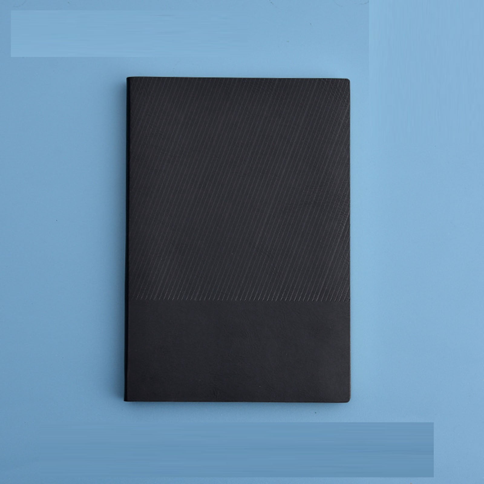 VKLU A5 Executive Journal, 100 Sheets 200 Pages Thick Paper Notebook, Sturdy Hardcover Leather Writing Pad for Professionals, Black, Durable Diary for Work and Travel