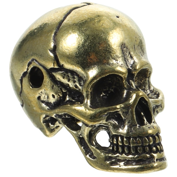 Colgante de llavero de latón, decoración de calavera Vintage, colgante de llavero con dije de calavera