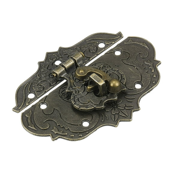 Uxcell Hasp Clasp Latch Lock, 76 x 56mm Decorative Retro Swing Arm Toggle Latch, Bronze