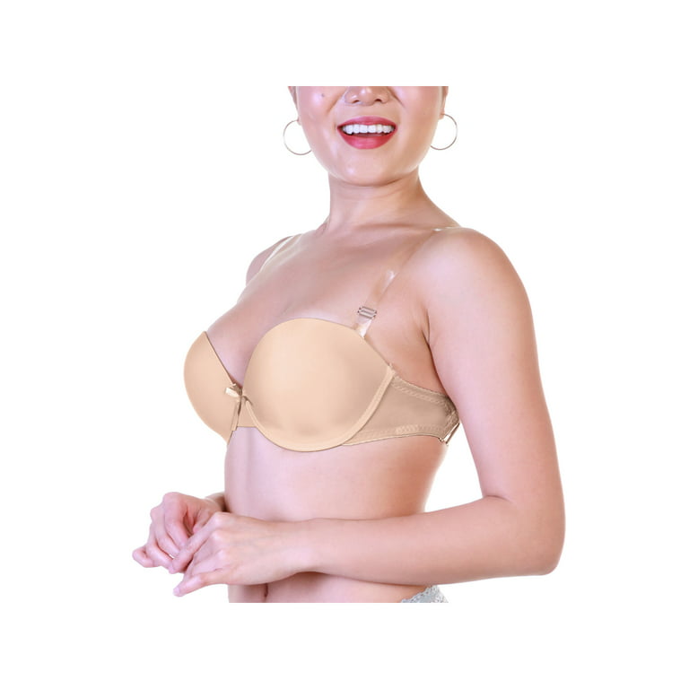 Angelina Wired and Lightly Padded Bras with Clear Convertible