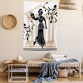 thumbnail image 2 of Toga Party Tapestry, Greek Woman with Amphora Temple and Olive Branches Culture Folk Pattern, Wall Hanging for Bedroom Living Room Dorm Decor, 60W X 80L Inches, Sand Brown Black, by Ambesonne, 2 of 5