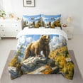 thumbnail image 2 of Castle Fairy Safari Brown Bear 7-Piece Twin Bedding Sets for Boys Girls Teens,Woodland Animal Bedding Comforter Set,Jungle Wildlife Breathable Sheet Sets,Super Cozy Room Decor, 2 of 8