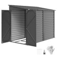 thumbnail image 2 of Outsunny 4.6' x 9' Metal Outdoor Storage Shed, Garden Utility Tool House with Double Lockable Doors for Backyard, Patio, Lawn, Garage, Dark Gray, 2 of 9