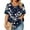 Dark Blue #01, variant on TQWQT Womens Plus Size Tops Short Sleeve Summer Tees Floral Print Blouses V Neck Criss Cross T Shirts Loose Fit Casual Tunics Blouses 3XL