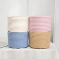 thumbnail image 4 of Handmade Woven Cotton Rope Storage Basket Cosmetics Jewelry Desktop Storaging Keys Snacks Box Sundries Organizer, 4 of 10