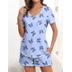 thumbnail image 2 of Conjunto de pijama Ekouaer, ropa de dormir de manga corta para mujer, 2 of 5