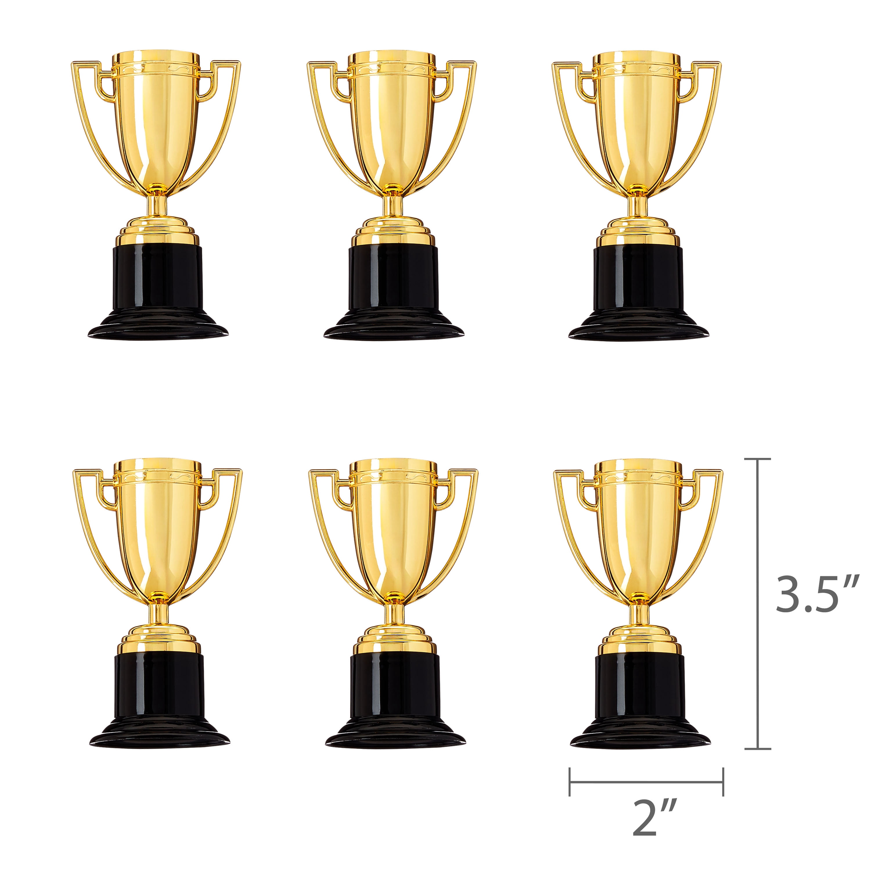 6 Count, Gold Mini Trophies, Party Favors, by Way To Celebrate