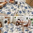 thumbnail image 5 of Navy Blue Floral Area Rug 4x6 FT, Non Slip Kids Room Carpet, Vintage Flowers Elegant Pastoral Rustic Washable Soft Floor Carpet Non-Shedding Throw Rug for Dorm Kitchen Study Room Home Office Bedside, 5 of 9