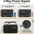 thumbnail image 7 of Portable AM FM SW Radio, Retro Transistor Radio, Personal Radio Shortwave Design with 3W Speaker, 3.5mm Headphone Jack,Battery Operated for Home,Outdoor,Emergency Survival,Perfect Gift for Senior,kid, 7 of 7