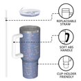 thumbnail image 4 of Modern 40oz Tumbler– Stainless Steel Insulated Tumbler with Handle and Straw, Large Capacity Travel Cup for Hot & Cold Drinks, 4 of 7